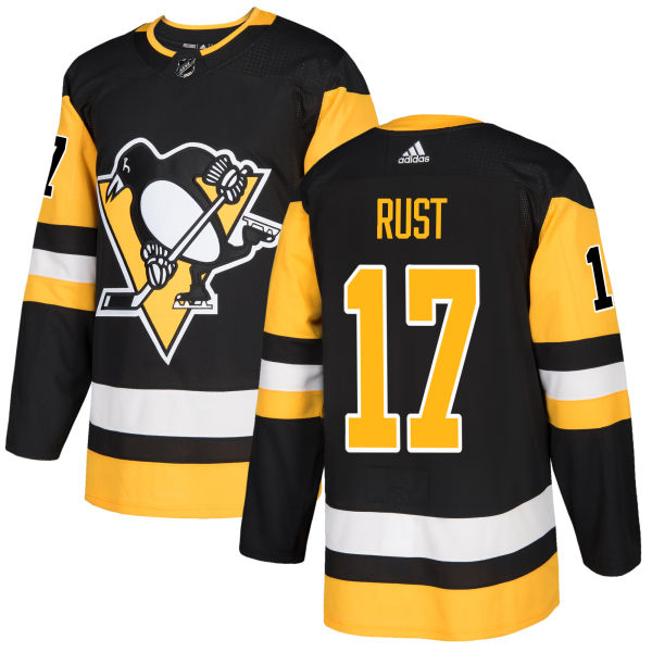 Adidas Penguins #17 Bryan Rust Black Home Authentic Stitched NHL Jersey